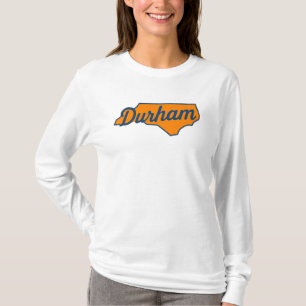 Durham North Carolina Script Design – State Shape  T-Shirt