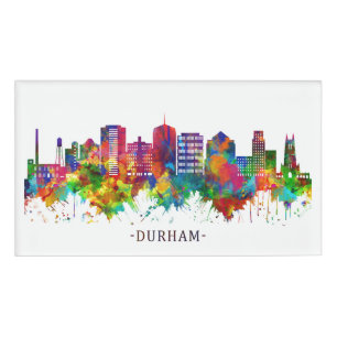 Durham North Carolina Skyline Name Tag