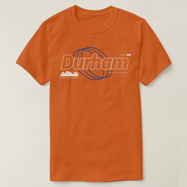 Durham North olina Skyline Splash T-Shirt (Design Front)