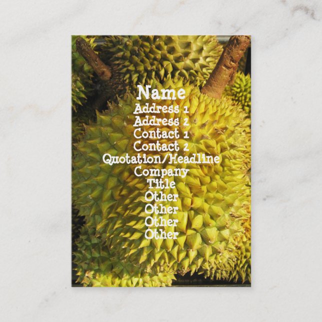 Durian Fruit Business Card (Front)