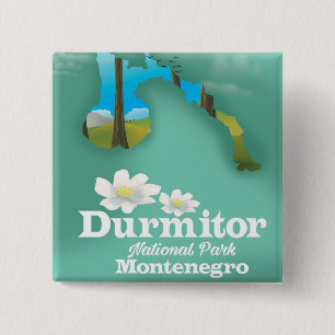 Durmitor national park, Montenegro map 15 Cm Square Badge