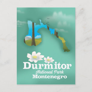 Durmitor national park, Montenegro map Postcard