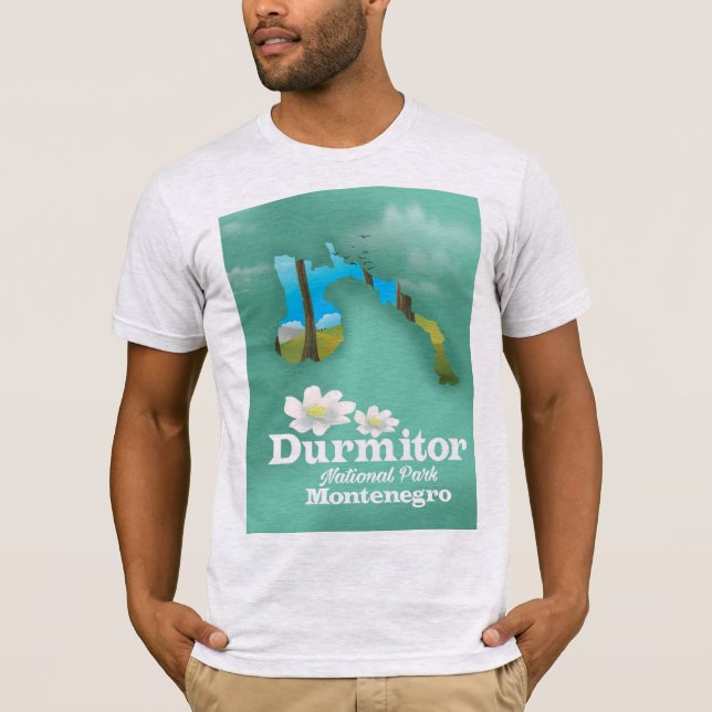 Durmitor national park, Montenegro map T-Shirt (Front)