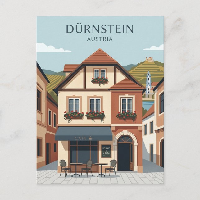 Dürnstein Café Facade Austria Postcard (Front)