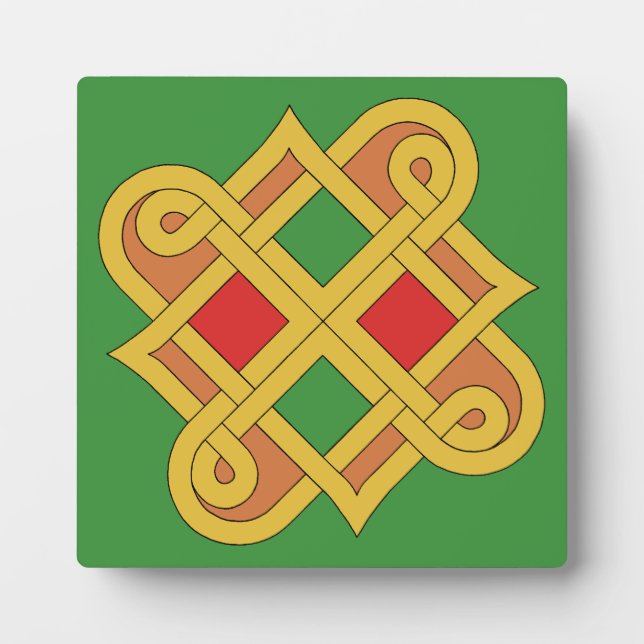 Durrow Knotwork 2016 Red and Green Plaque (Front)