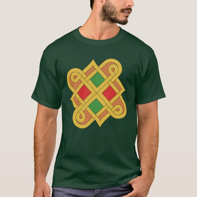 Durrow Knotwork 2016 Red and Green T-Shirt (Front)