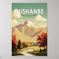 Dushanbe Tajikistan Travel Art Vintage