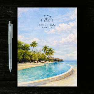 Dusit Thani Maldives   Souvenir Watercolor Travel Postcard