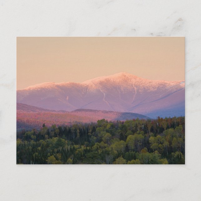 Dusk and Mount Washington in new Hampshire's Postcard (Front)