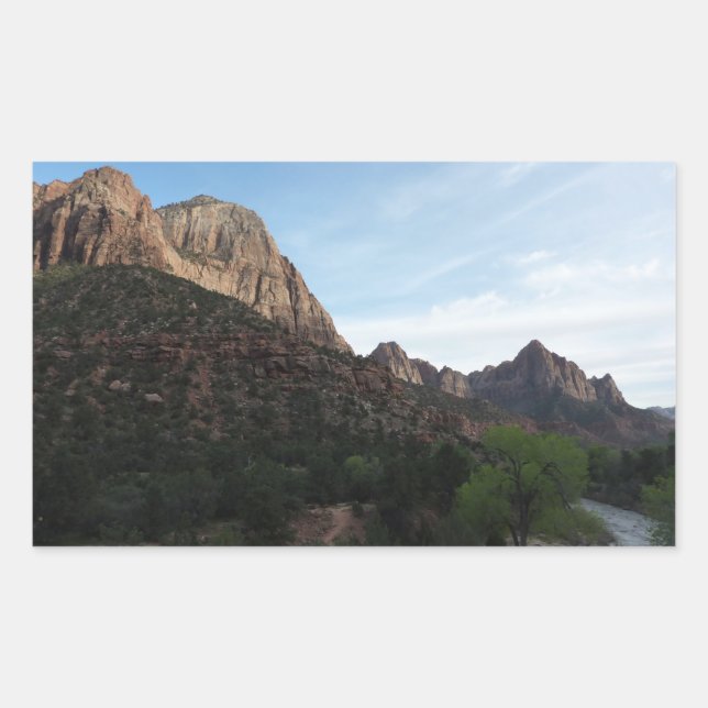 Dusk at Canyon Junction in Zion National Park Rectangular Sticker (Front)