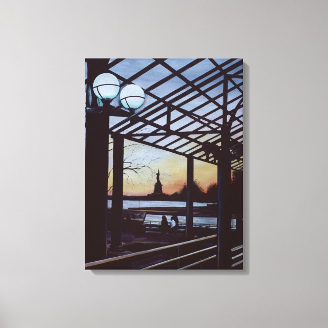 Dusk At Freedom's Birthplace, Ellis Island Canvas Print (Front)