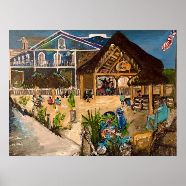 "Dusk at Mojito's" Painting by Willowcatdesigns  Poster (Front)