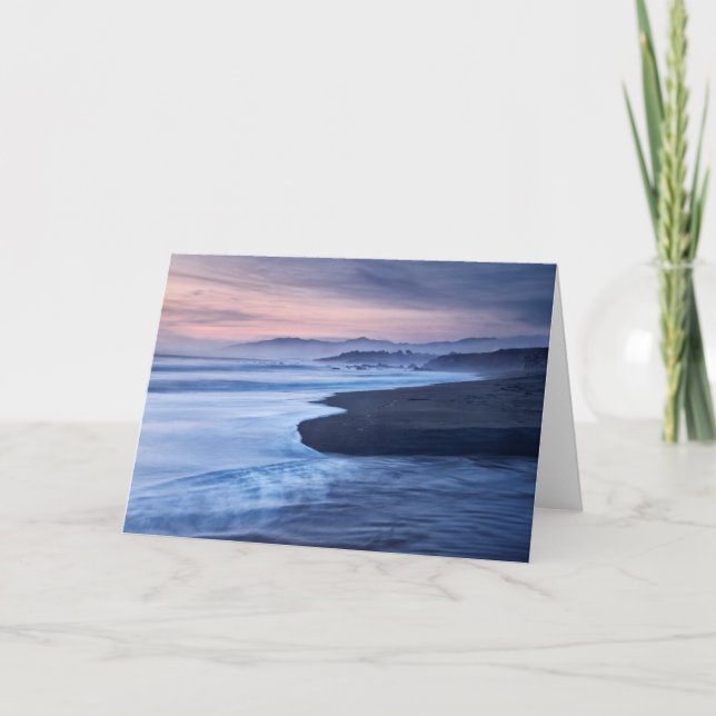Dusk At Moonstone Beach Card (Front)
