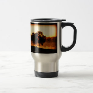 Dusk Bench Trees Travel Mug
