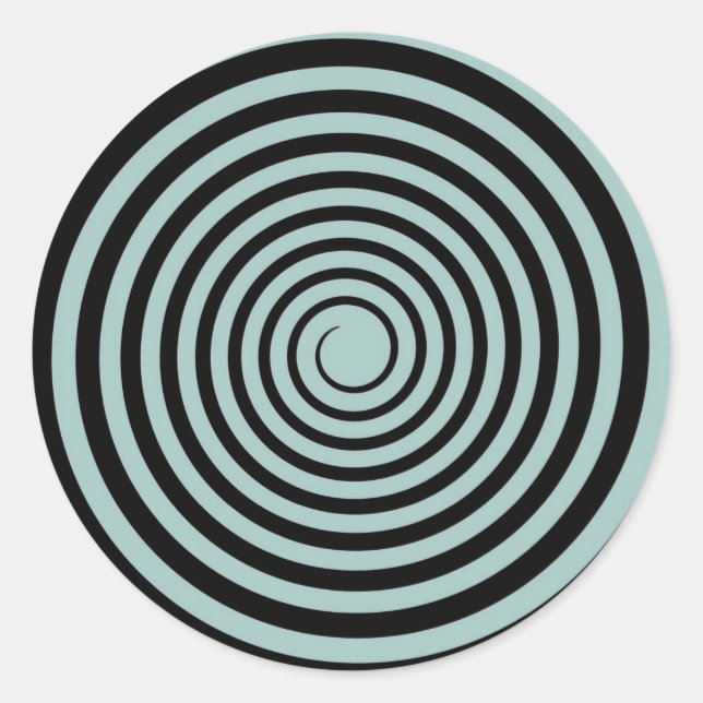 Dusk Blue & Black Spiral Customised Template Classic Round Sticker (Front)
