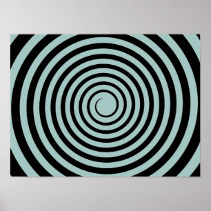 Dusk Blue & Black Spiral Customised Template Poster