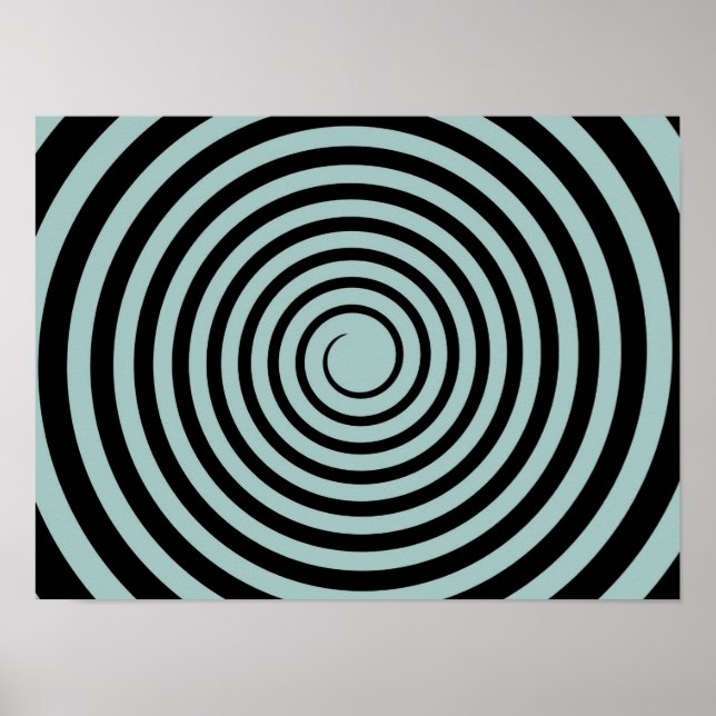 Dusk Blue & Black Spiral Customised Template Poster (Front)
