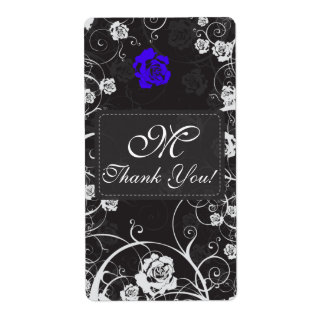 Dusk Blue Monogram Thank You Shipping Label