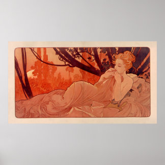 DUSK by Alphonse Mucha - Crepuscule Poster