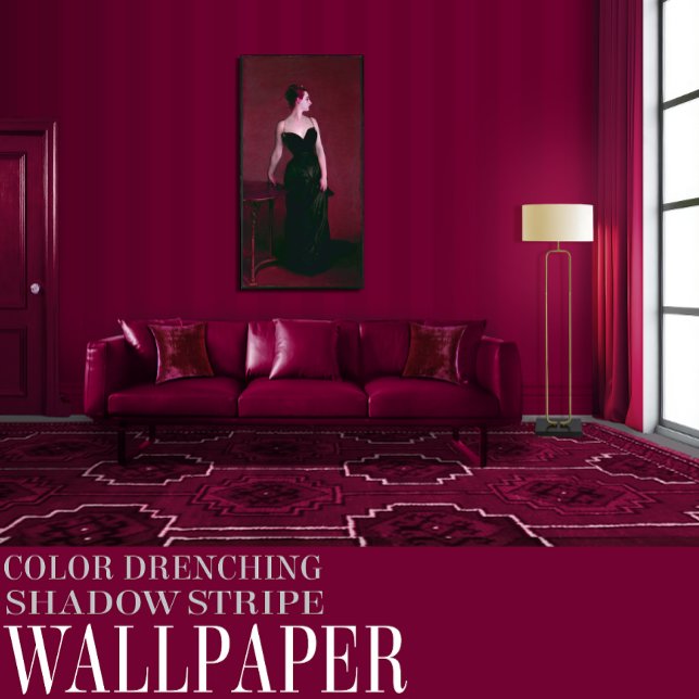 Dusk Cerise Red Six Inch Shadow Stripe Wallpaper (Creator Uploaded)