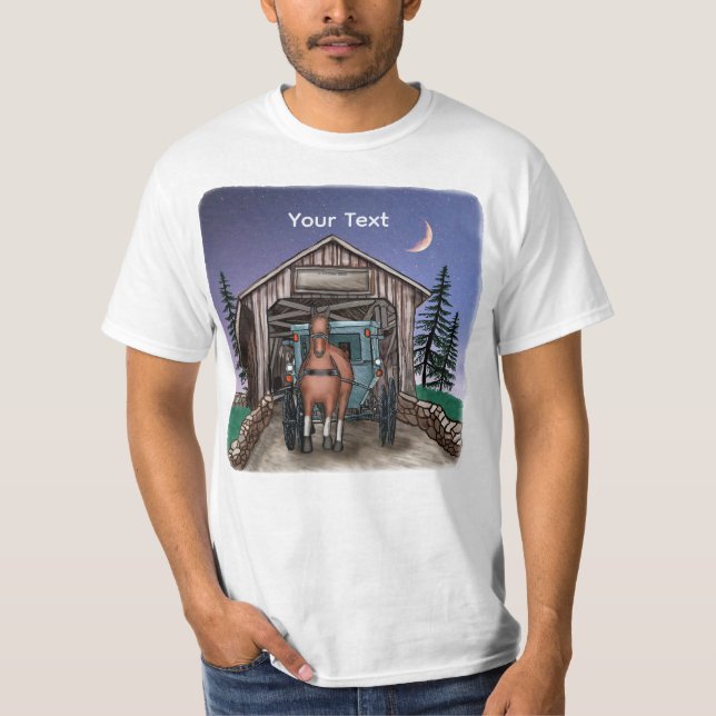 Dusk Covered Bridge  T-Shirt (Front)