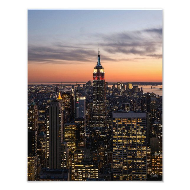 Dusk falls on Manhattan - Photo Print (Front)