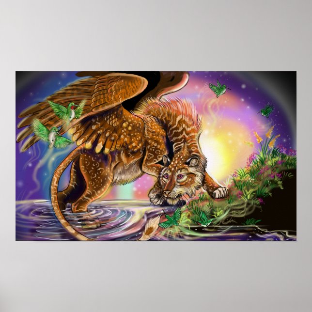 Dusk Hunter Flying Cat Poster (Front)