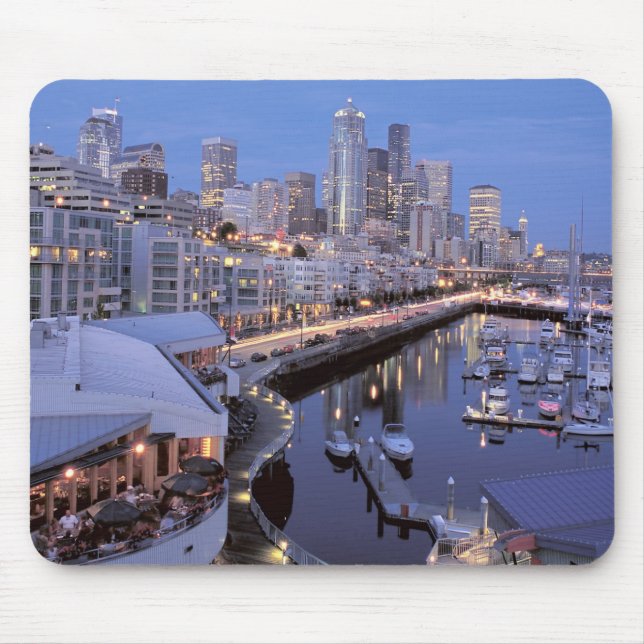 Dusk on Bell Harbour in Seattle, Washington. Mouse Pad (Front)