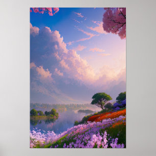 Dusk over Majestic Lake Poster