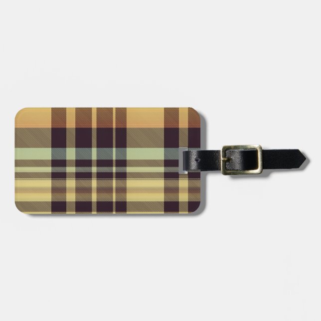 Dusk Plaid Luggage Tag (Front Horizontal)