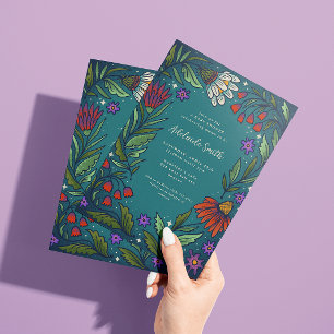 Dusk Romance Floral Baby Shower Invitation