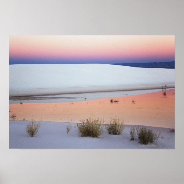 Dusk sky reflected in pool of water from poster (Front)
