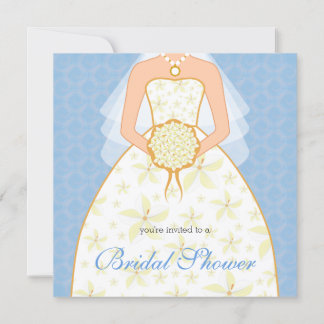 Dusk Wedding Dress Custom Bridal Shower Invitation