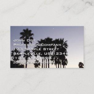 Dusk with Palm Trees Tropical Scene Business Card