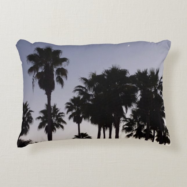 Dusk with Palm Trees Tropical Scene Decorative Cushion (Front)