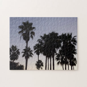Dusk with Palm Trees Tropical Scene Jigsaw Puzzle
