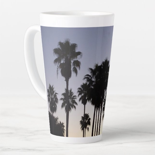 Dusk with Palm Trees Tropical Scene Latte Mug (Left Angle)