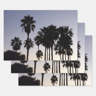 Dusk with Palm Trees Tropical Scene Wrapping Paper Sheet