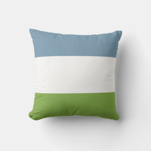 Dusky Blue and Spring Green Cushion