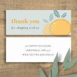 Dusky Blue Lemon Bold Fruity Thank You Shopping Mini Business Card<br><div class="desc">If you need any further customisation please feel free to message me on yellowfebstudio@gmail.com</div>