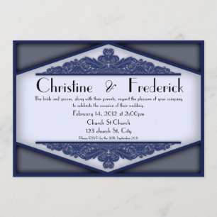 Dusky Blue Vintage, 5"x7" invitation. Invitation