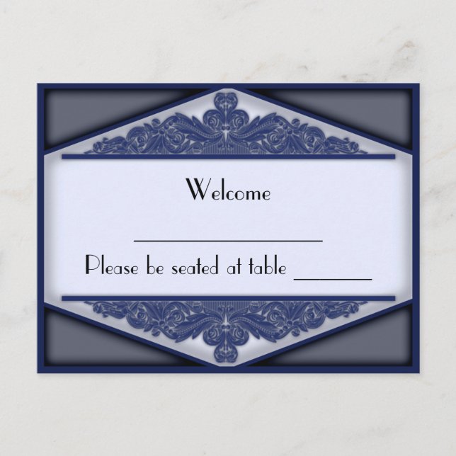 Dusky Blue Vintage, place card postcard (Front)