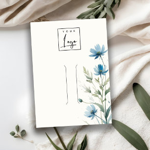 Dusky Blue Wildflower Logo Hairpin Jewellery Displ Business Card