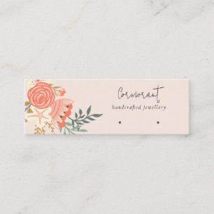 Dusky Blush Ambrosia Floral Loop Hoop Holder Mini Business Card