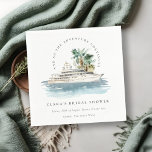 Dusky Cruise Ship Palm Seascape Bridal Shower Napkin<br><div class="desc">Dusky Cruise Ship Palm Seascape Theme Collection.- it's an elegant script watercolor Illustration of watercolor cruise ship with palm and greenery, perfect for your coastal beachy cruise wedding & parties. It’s very easy to customise, with your personal details. If you need any other matching product or customisation, kindly message via...</div>