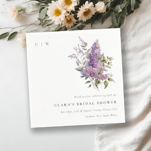 Dusky Elegant Lilac Cottage Floral Bridal Shower Napkin