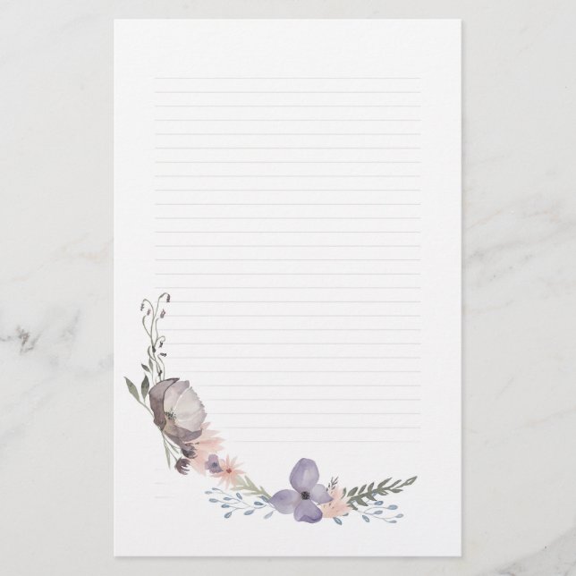 Dusky Floral Note Paper (Front)