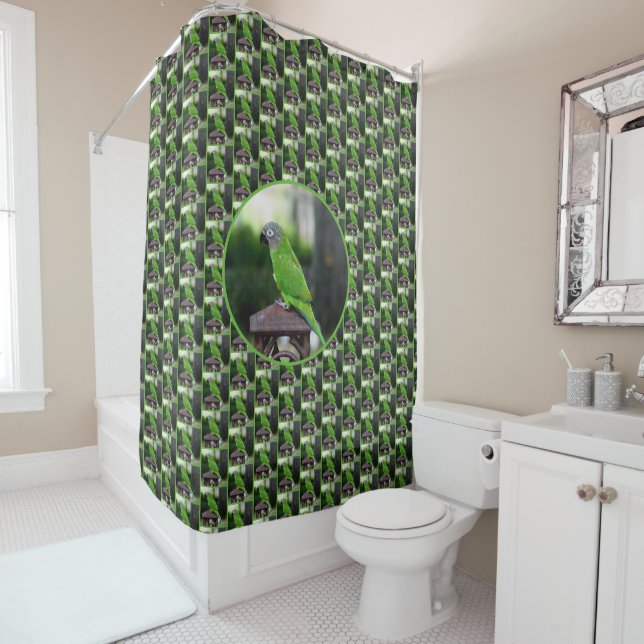 Dusky Headed Conure Parrot  Shower Curtain (In Situ)