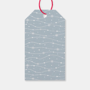 Dusky Light Winter Blue - Snowflakes Gift Tags