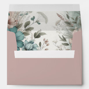 Dusky Petals and Soft Serenity Floral Envelope